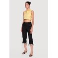 thumbnail image 2 of Women's Belted Capri Cargo Pants with Ruched Drawstring Hem, 2 of 4