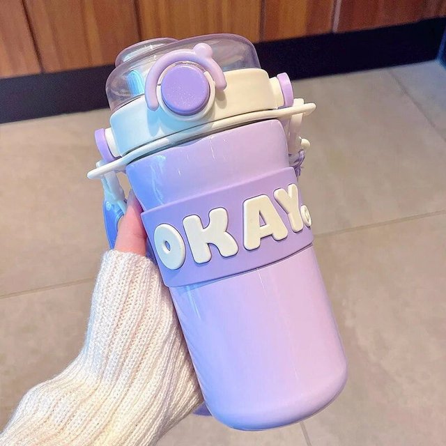 Termo Sanrio My Melody Kuromi de 400Ml/500Ml, botella de agua portátil de acero inoxidable 316 con dibujos animados, tazas Kawaii para regalo