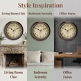 thumbnail image 6 of REGALWOVEN Wall Clocks, Battery Operated Silent Non-Ticking Wall Clock Rustic Style Decorative for Kitchen Living Room Home Office Brown 12 Inch, 6 of 6