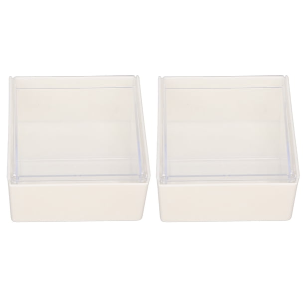 2 Uds Caja De Almacenamiento De Escritorio Caja De Almacenamiento De Hisopos De Algodón De Pared Perforadora Montada En La Pared Cubierta Transparente Libre Caja De Soporte Colgante Para Sala De Estud