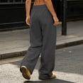thumbnail image 6 of CHGBMOK Plus Size Women's Baggy Sweatpants Curved Wide Leg Pants Drawstring Elastic Waistband Pants with Side Pockets, 6 of 7