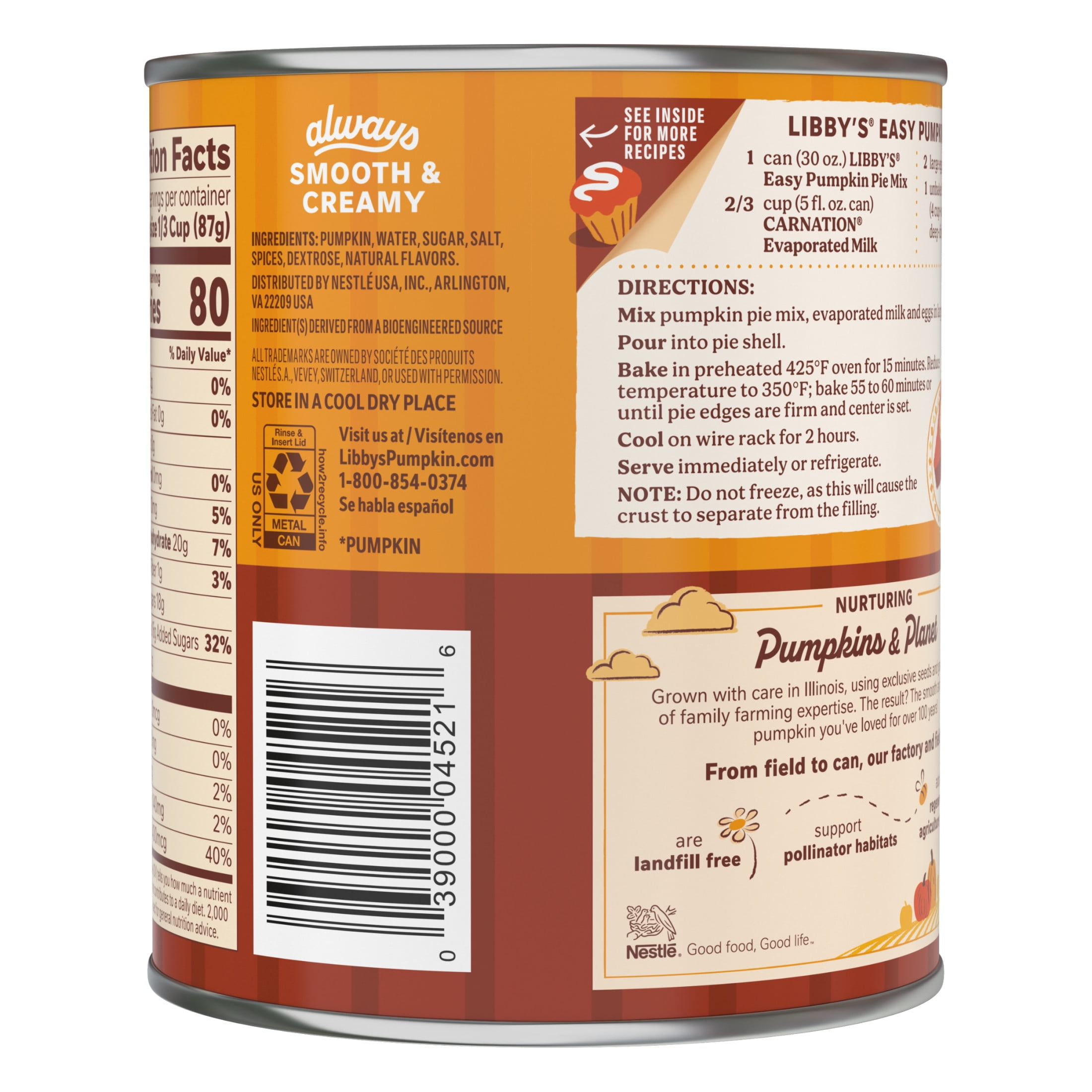 (2 pack) Libby's Easy Pumpkin Pie Mix, Canned Pumpkin Pie Filling, Baking One 9-inch Pumpkin Pie, 30 oz