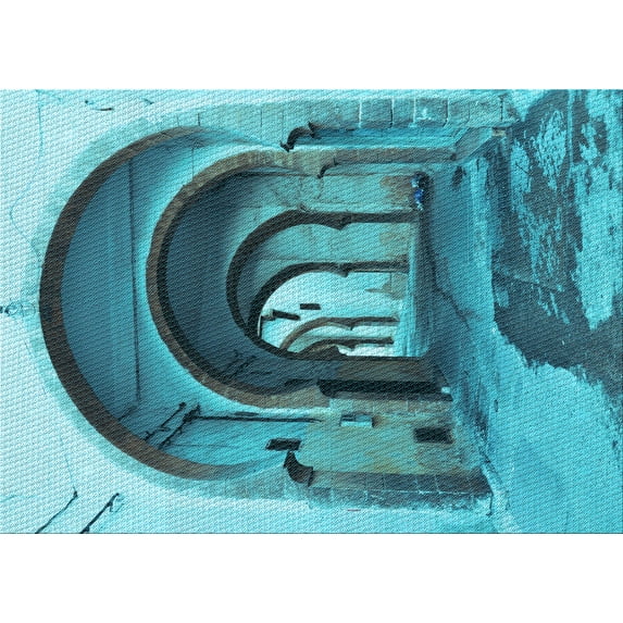 Ahgly Company Machine Washable Indoor Rectangle Transitional Teal Green Area Rugs, 8' x 10'