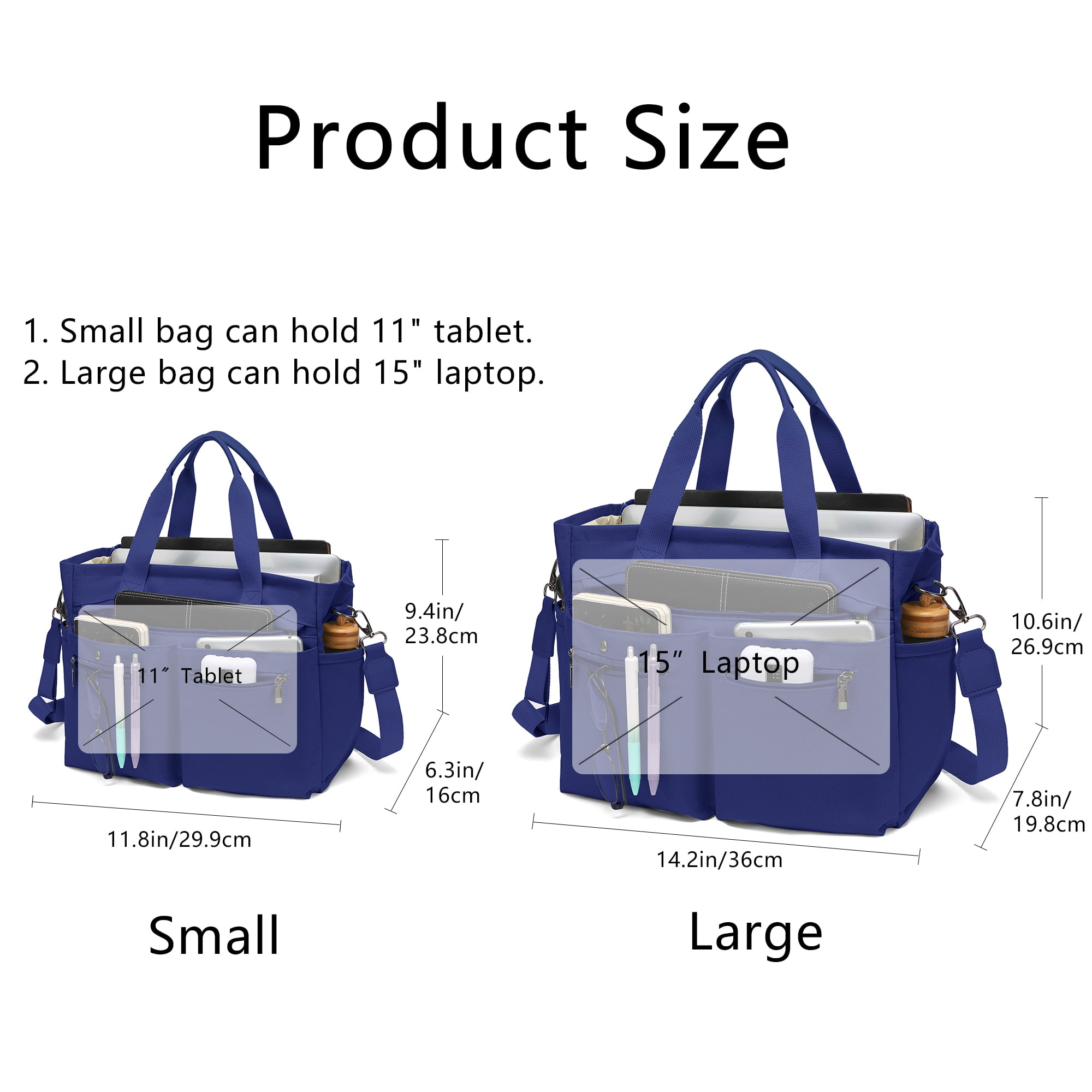 2pcs/set Women'S Large Canvas Tote Bag - Multi-Pocket Laptop Work Bag, Crossbody Shoulder Hobo Messenger Handbag, Purse for Travel, Gym, and Everyday Use