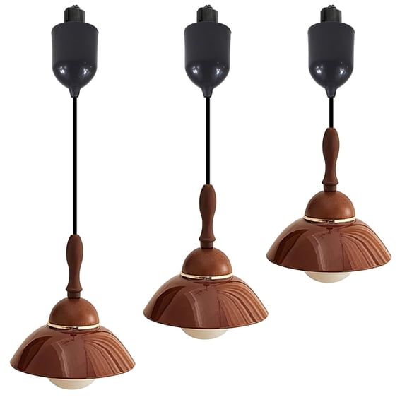 Kiven J-Type Track Lighting Pendants,3-Light Farmhouse J Track Pendant Lights with White Glass Shade,Decorative Track Lighting Fixture Adjustable Height for Restaurant Shop Kitchen(TB3288)