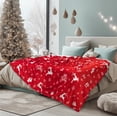 thumbnail image 1 of Manta PAVILIA, 152 x 203 cm, diseño de reno rojo, acogedora para Navidad, 1 of 9