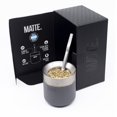 thumbnail image 1 of Yerba Mate - Juego de calabaza y foco mate de 6.5 onzas, incluye caja DS Pro, kit de juego de yerba mate sin BPA con pajita mate, dise&ntilde;o elegante, base antideslizante (gris), 1 of 9