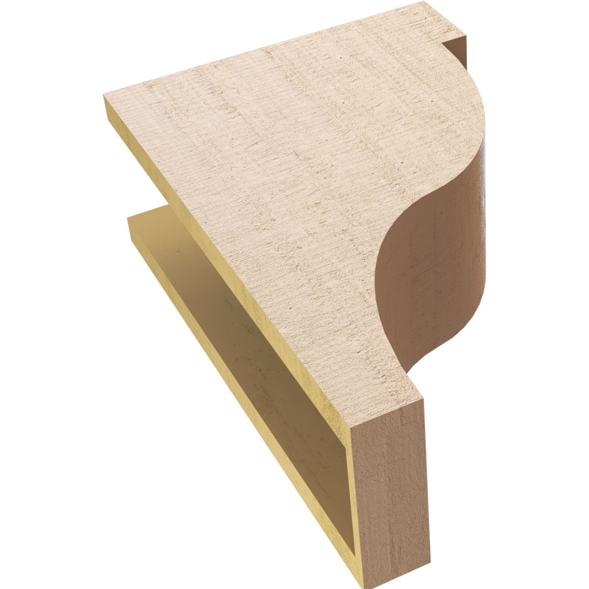 6"W x 12"D x 18"H Classic Garner Rough Cedar Woodgrain TimberThane Corbel, Primed Tan