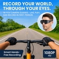 thumbnail image 2 of Wiher Smart Camera Glasses, 4k POV Sports Glasses HD Recording Video, Cycling Action Sunglasses, Wearable Audio Take a Picture Wireless Photography Shooting VCR，Suitable for Men and Women(Black), 2 of 8