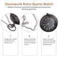 thumbnail image 4 of MasteelfCA Pocket Watch Roman Pattern Steampunk Retro Vintage Quartz Roman Numerals Pocket Watch (Black), 4 of 7