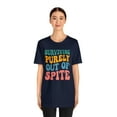 thumbnail image 4 of Funny T-Shirt, Surviving Purely Out Of Spite Top, Vistage Tee Shirt Cancer, 4 of 12