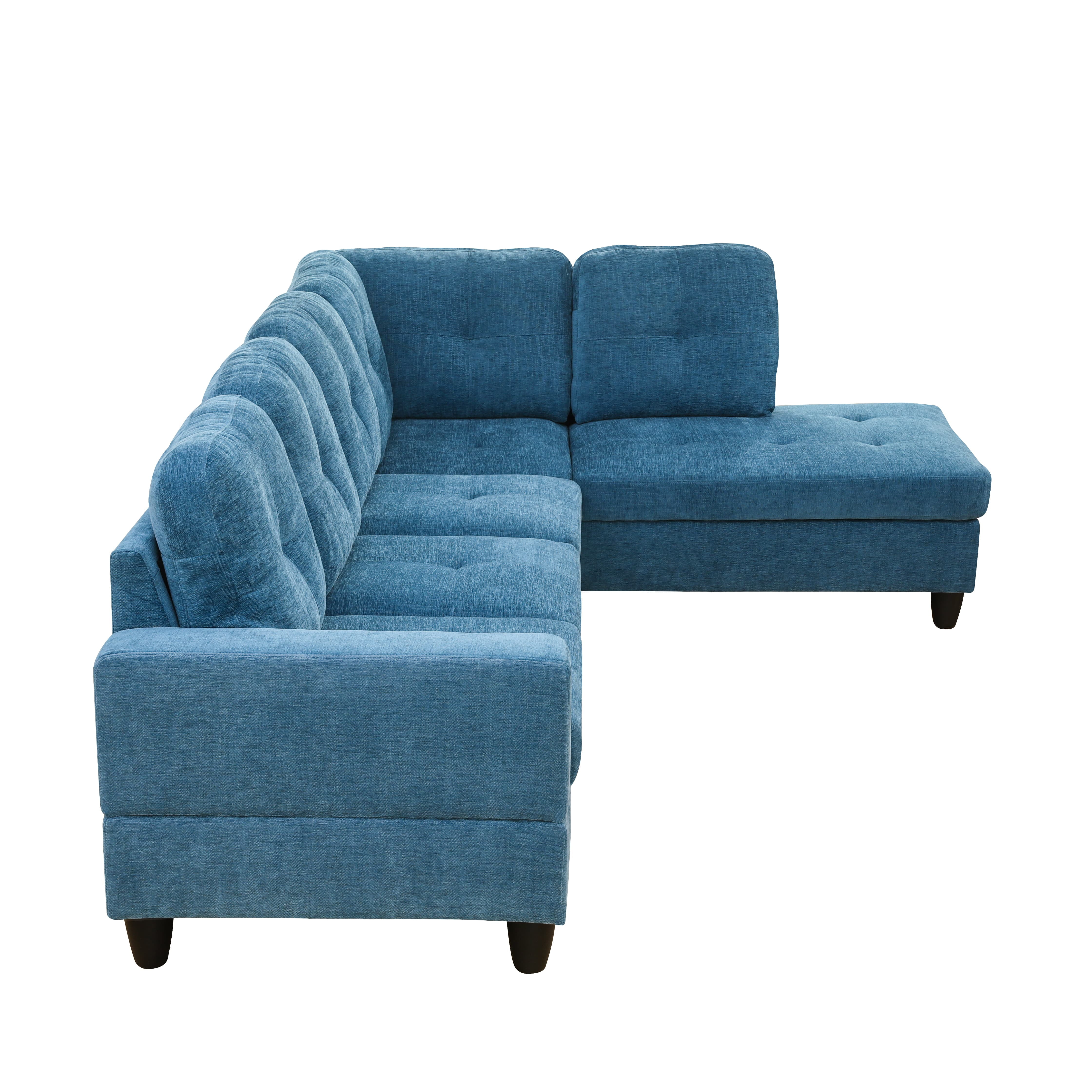 MAYEERTY Modern Adult 3-Piece Couch Set - Blue Vibrant Color, Lively Living Room Seating Decor