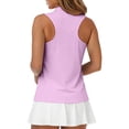 thumbnail image 5 of Womens Sleeveless Golf Shirts Zip Up Collared Athletic Tank Top Performance Breathable Quick Dry Summer Sport Polo Shirts for Women Casual Outdoor Purple M, 5 of 7