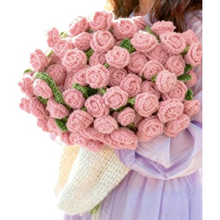 Handmade Crochet Rose Bouquet Throw Blanket,Rose Bouquet Blanket,Flower Blanket Bouquet,for Her Girlfriend Mom Mother’s Day Valentine Wedding Anniversary Birthday