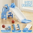 thumbnail image 6 of XJD 3 in 1 Toddler Slide, Baby Slide Climber Playset with Basketball Hoop and Ball, Indoor and Outdoor Playground for Kids (Blue), 6 of 12