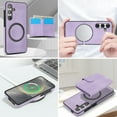 thumbnail image 4 of Dteck Magnetic Detachable Wallet Case for Samsung Galaxy S24 FE,Luxury Leather 2 in 1 Case Compatible with Mag Safe Card Slot Pocket Stand Shockproof Cover for Galaxy S24 FE ,Purple, 4 of 5