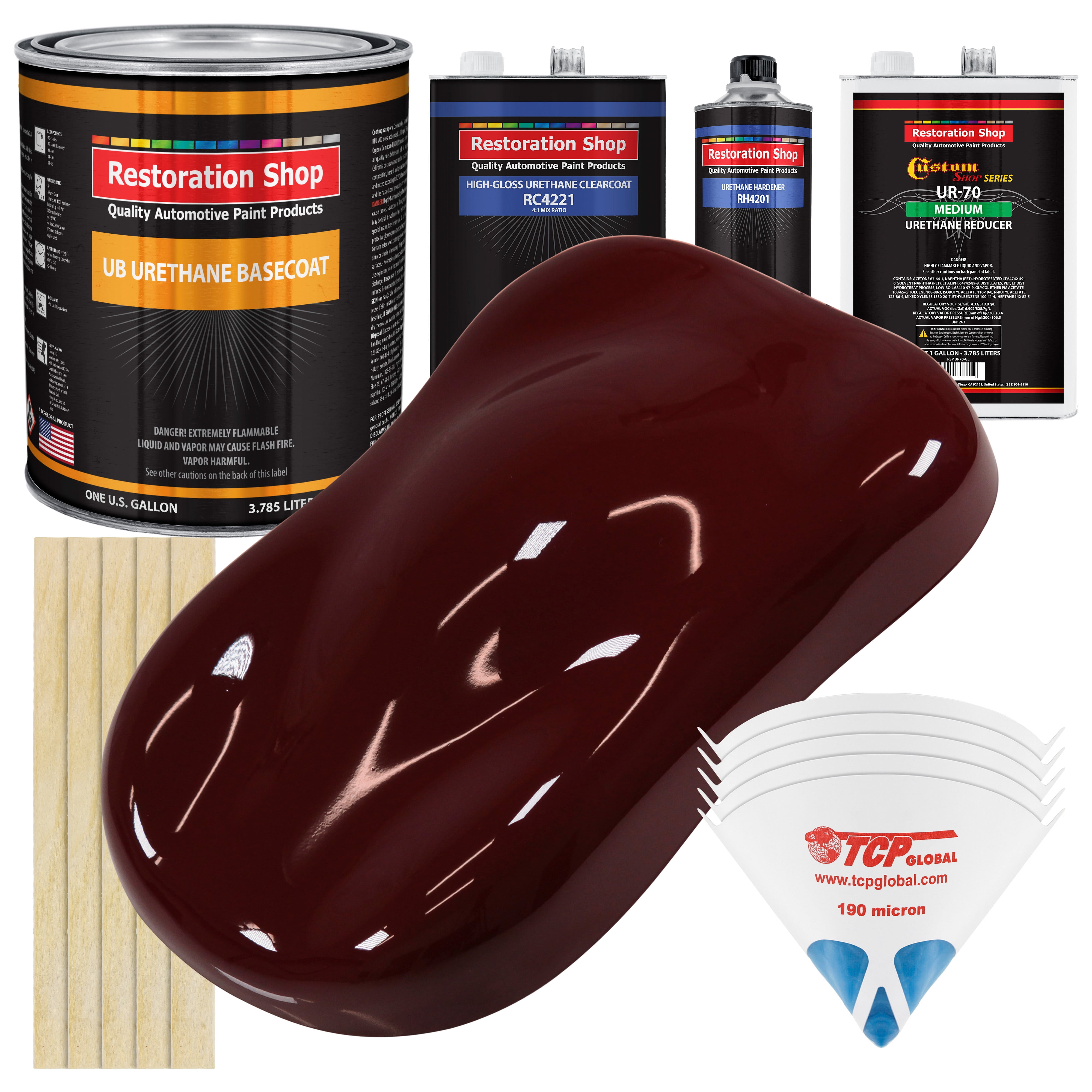 Carmine Red Gallon URETHANE BASECOAT CLEARCOAT Car Auto Paint Kit