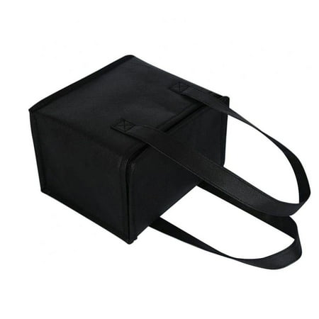 Commercial Insulated Bag for Groceries or Food Delivery  Hot & Cold Thermal Bag  Foldable  Stands Upright  Sturdy Zipper (11 x5.5 x6.7   Black)