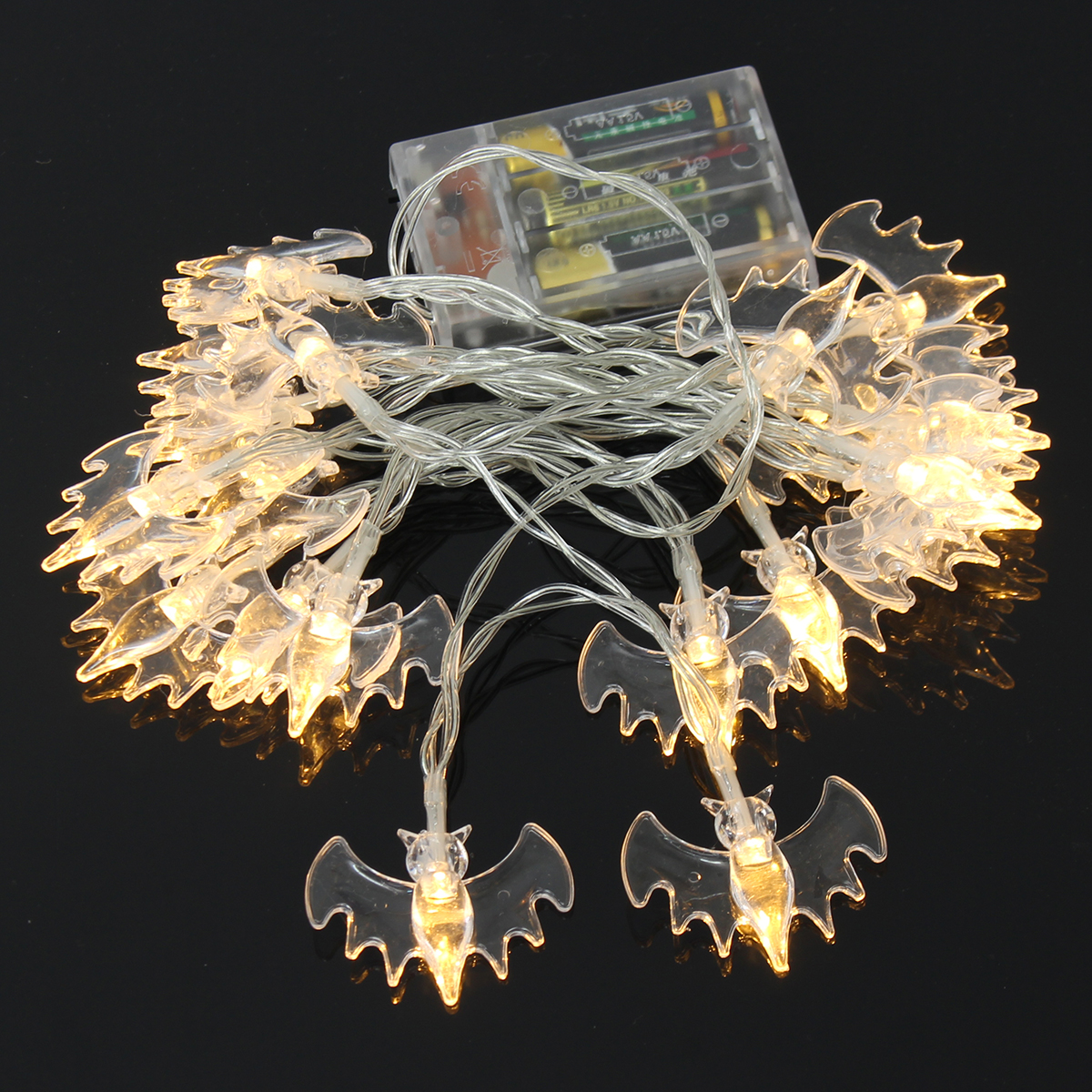 SaicleHome 20 LED Bat String Lights Halloween Fairy Party Garden Window