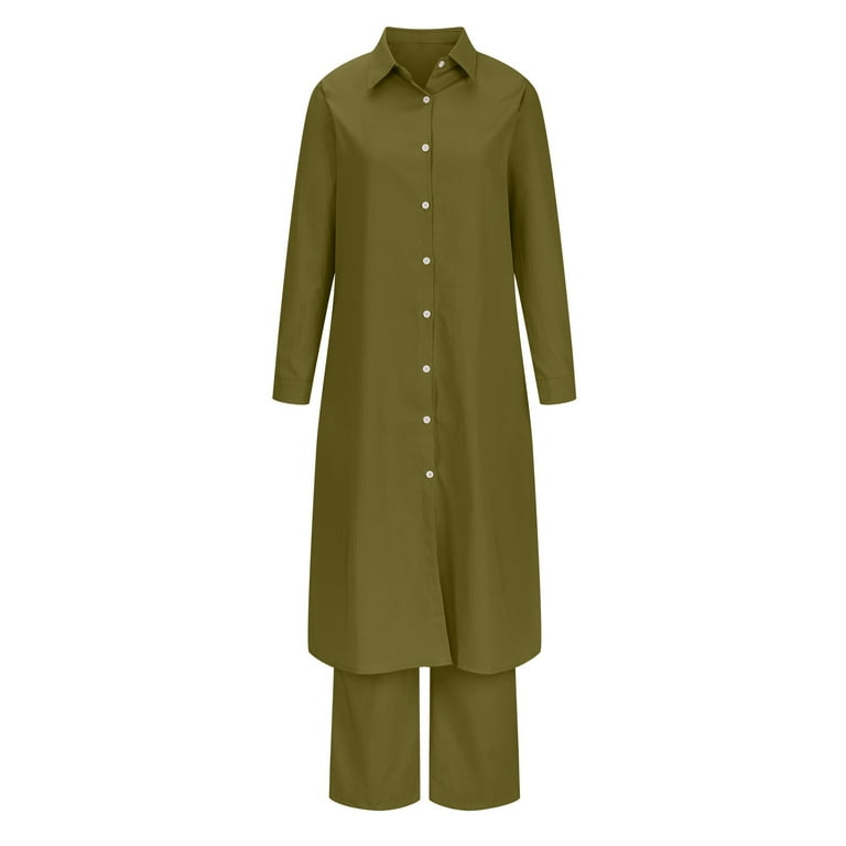 Njoeus Fall Shirt Dress for Women Fashion 2 Piece Outfit