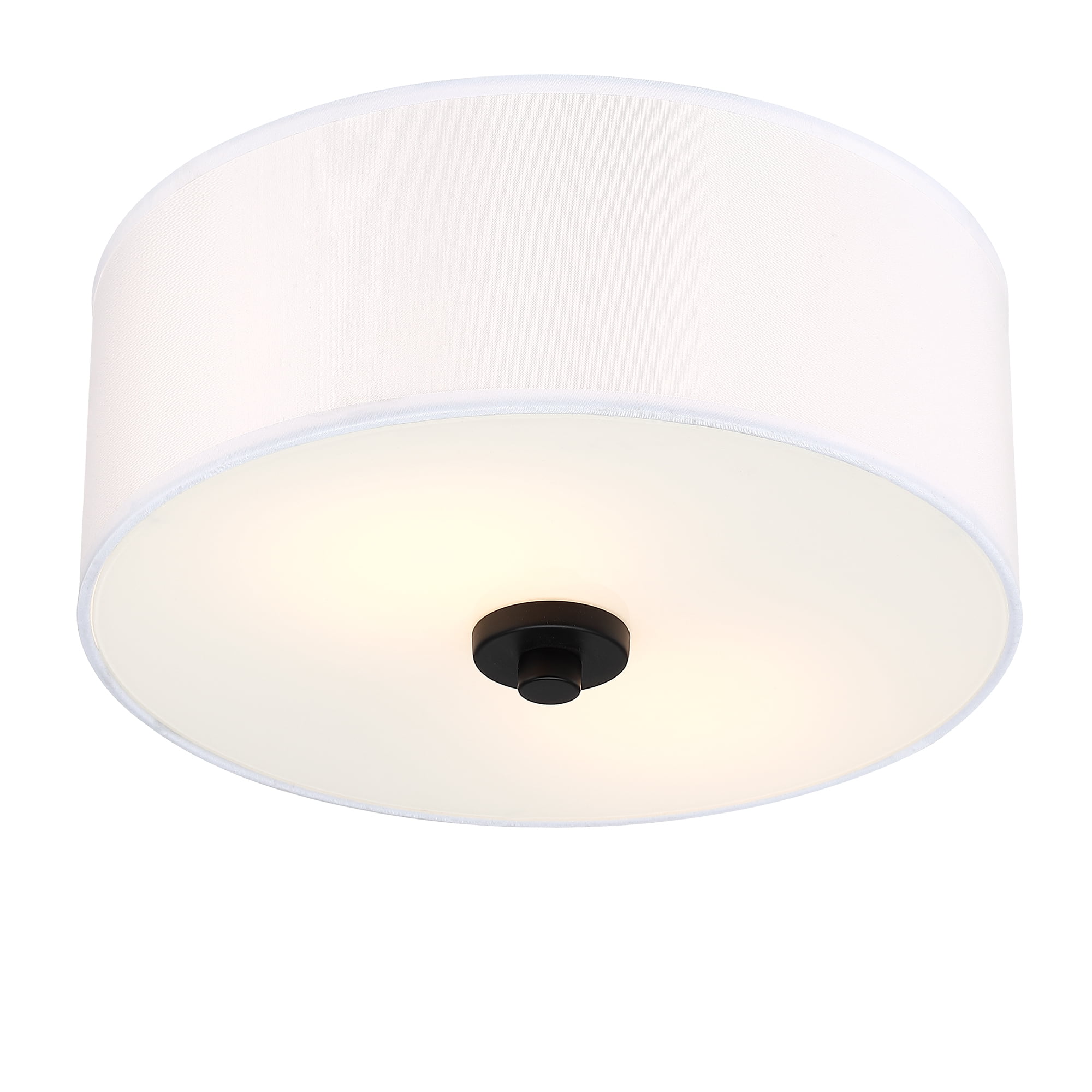11.81" 2-Light Flush Mount Ceiling Light Modern Kitchen Light Fixture with Fabric Shade for Bedroom, Living Room, Dining Room, Hallway, E26