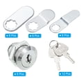 thumbnail image 3 of Uxcell 5/8" Cam Locks with Keys, 6 Pack File Drawer Secure Mailbox Replacement Lock Keyed Different, Silver Tone, 3 of 5