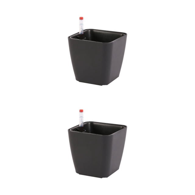 Injueey Maceta de bonsái innovadora de resina Fácil de mantener y flores Hierbas y verduras Maceta de autorriego negra 14 * 13 * 10.5 negro 14*13*10.5 2Conjunto