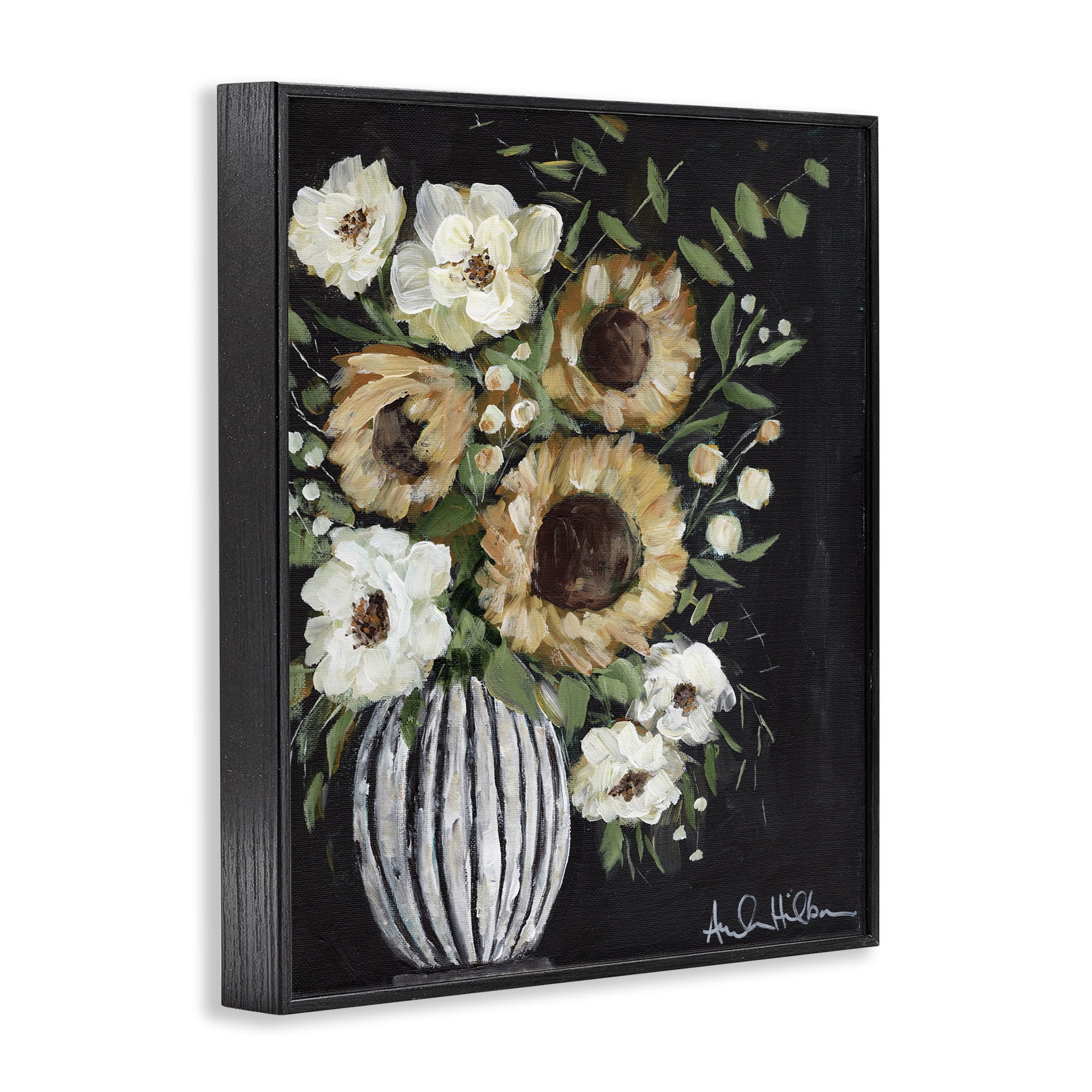 Stupell Industries Full Country Bouquet Botanical & Floral Painting Black Framed Art Print Wall Art, 11 x 14