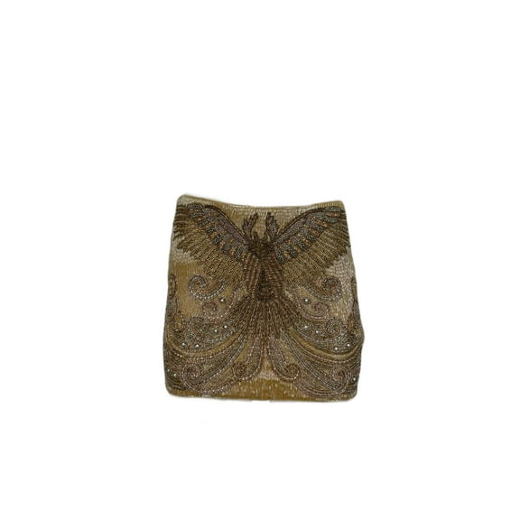 HAUTE HIPPIE Women's Casual Mini Length Skirt, Gold, Small