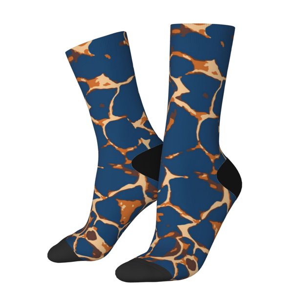 Balery Giraffe Skin Calcetas Largas con Estampado para Hombre y Mujer – Suaves y Transpirables, Talla Única (US 5-11)