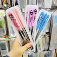 thumbnail image 4 of Sanrio Kawaii Hello Kitty Spoon Cartoon Children's Eating Fork Stainless Steel Chopsticks Tableware Three-piece Kitchen Utensils, 4 of 5
