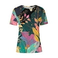 thumbnail image 4 of Fjofpr Short Sleeve Shirts for Women Fashionable Women's Casual Pullover Printed Short Sleeved Round Neck Top, 4 of 4