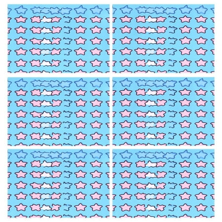 

Blue and Pink Stars 6-Piece 12x18in Durable Place Mats Heat-Proof and Non-Slip