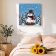 thumbnail image 4 of Canvas Wall Art, Blue Snowman Christmas Framed Canvas Prints for Living Room Bathroom, Xmas Pinecone Tree Snowflake Gallery Wrapped Wall Decor for Home Office, Gifts, 12"x12" Ship Next Day, 4 of 9