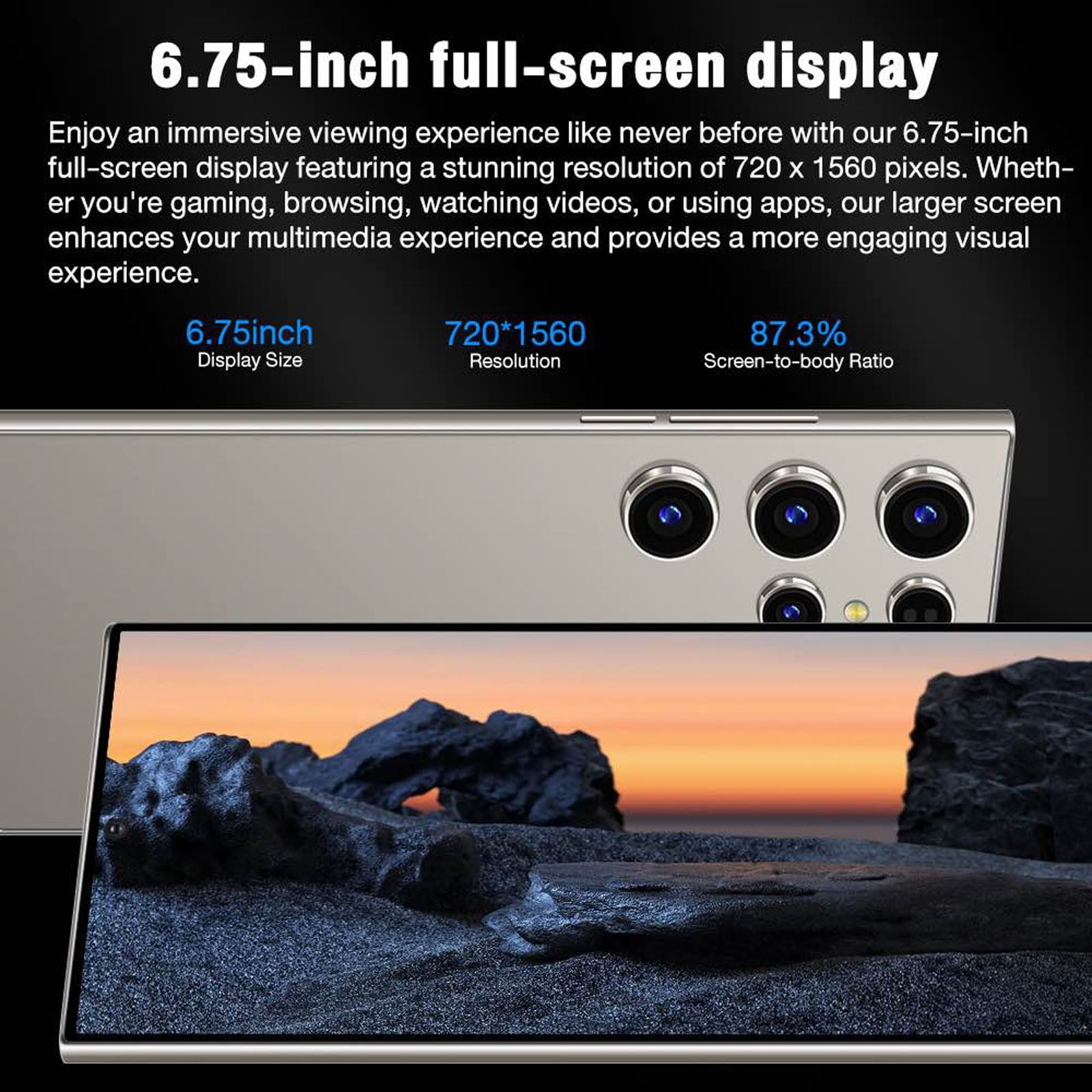 FYTPOV Android Phone, Smartphone With Android Memory 2GB+16GB 6.75Inches 3G MTK6580P Quad-Core CPU Front Camera8MP + Rear Camera13MP, Cell Phones Unlocked