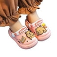 thumbnail image 5 of GBSYEWXS Garden Clogs Slippers For Kids Girls House Closed Toe Ankle Strap Letter Print Trendy Pvc Toddler Sandals Pink Size 18 Month-24 Month, 5 of 6