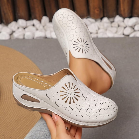 Juslio Sandals for Women Casual Wedge Sandals Comfortable Platform Closed Toe Beach Sandals