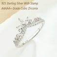 thumbnail image 5 of Wuziwen Crown Wedding Bands for Women Curved Infinity Eternity Rings for Her 925 Sterling Silver Cubic Zirconia Size 7, 5 of 9