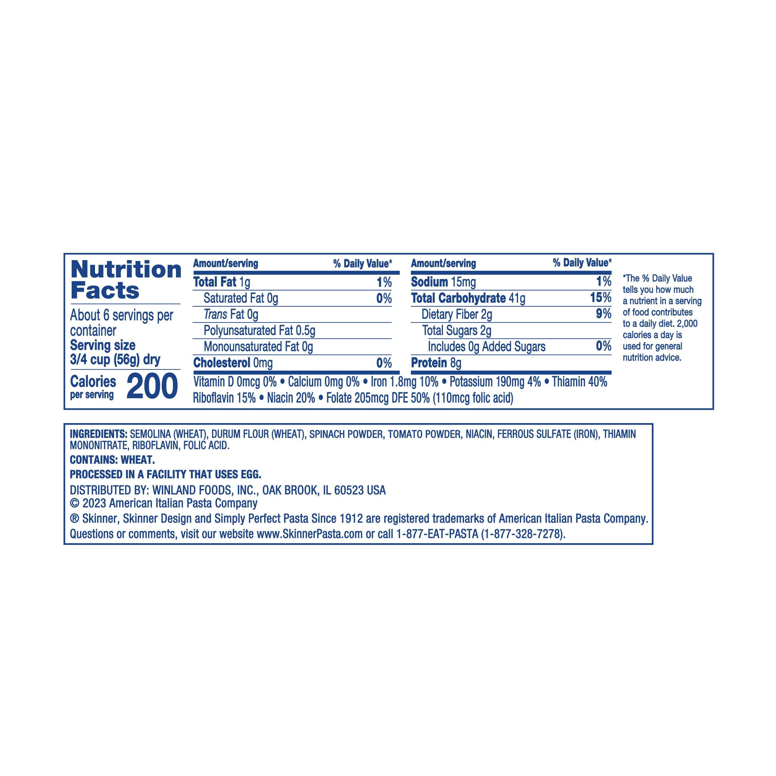 (6 pack) Skinner 12 oz Garden Rotini Pasta