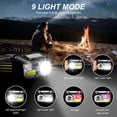 thumbnail image 2 of Lampe Frontale à DEL Rechargeable, Torche Frontale Étanche et Puissante avec 9 Modes d'Éclairage Réglables, Lampes Frontales Adaptées aux Enfants et aux Adultes pour la Pêche, le Camping, le Cyclisme, 2 of 5