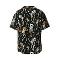 thumbnail image 4 of Goofa Dancing Skeleton Party Printed Men's Casual Short-sleeved Shirt,Lightweight Breathable Button-down,Summer Casual men's top,Versatile Fashion shirt-Large, 4 of 7