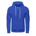 thumbnail image 6 of QHRMKOG Sweatshirts for Men Zip Up Long Sleeve Big and Tall Hoodie Fall Lightweight Fashion Cotton Drawstring Oversize Sweaters Strong with Pocket Jacket Royal Blue 2XL-Large, 6 of 8
