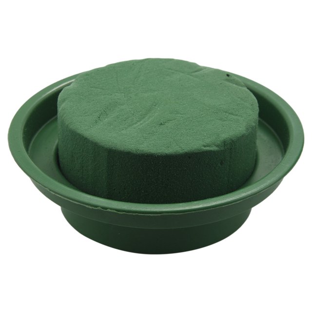 Mousse Florale Ronde Verte Mouillée, Décoration de Fête pour Allée de Mariage (Mousse Florale avec Bol, 24 Pcs)