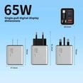 thumbnail image 3 of Universal 65W Extendable GaN Charger with Digital Display, US EU UK Plug, Fast Charging for iPhone Phones & Tablets, Compact Travel Adapter in White, Yellow, Silver, Black, 3 of 8