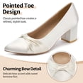 thumbnail image 3 of Ecetana Women's Chunky Heel Pumps Pointed Toe Bow Knot Heel Dress Shoes for Wedding Party Daily, 3 of 6