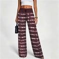 thumbnail image 2 of HomeDM Pants for Women Wide Leg Tie-Dye Striped Pants with Pockets Red Drawstring Lounge Trousers for Athletic Work Size 3XL, 2 of 6