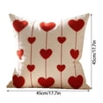 thumbnail image 3 of Uutvery Valentine’s Day Heart Embroidered Pillowcase, 17.7x17.7 Inch Polyester Throw Pillow Cover, Colorful Holiday Sofa Bed Decor, Washable Home Decor, 3 of 6