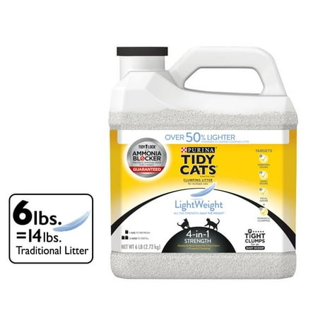 - Tidy Cats LightWeight 4-in-1 Strength Clumping Dust Free Cat Litter - 6 lb. Jug