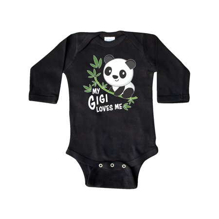 

Inktastic My Gigi Loves Me- cute panda Gift Baby Boy or Baby Girl Long Sleeve Bodysuit