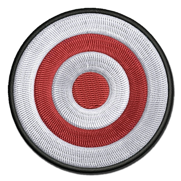 Bullseye Target Applique Multi-Color Embroidered Iron-On Patch - 2.5 Inch Small